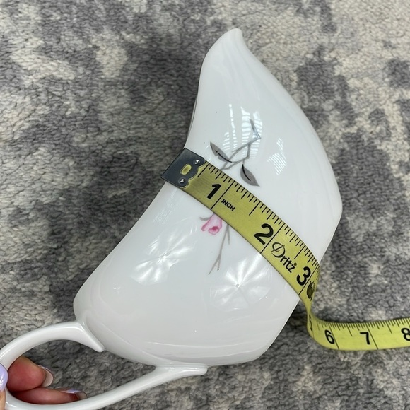 Cherry Blossom Fine China Japan 1067 Gravy Boat and Under Plate Floral White - Picture 14 of 14